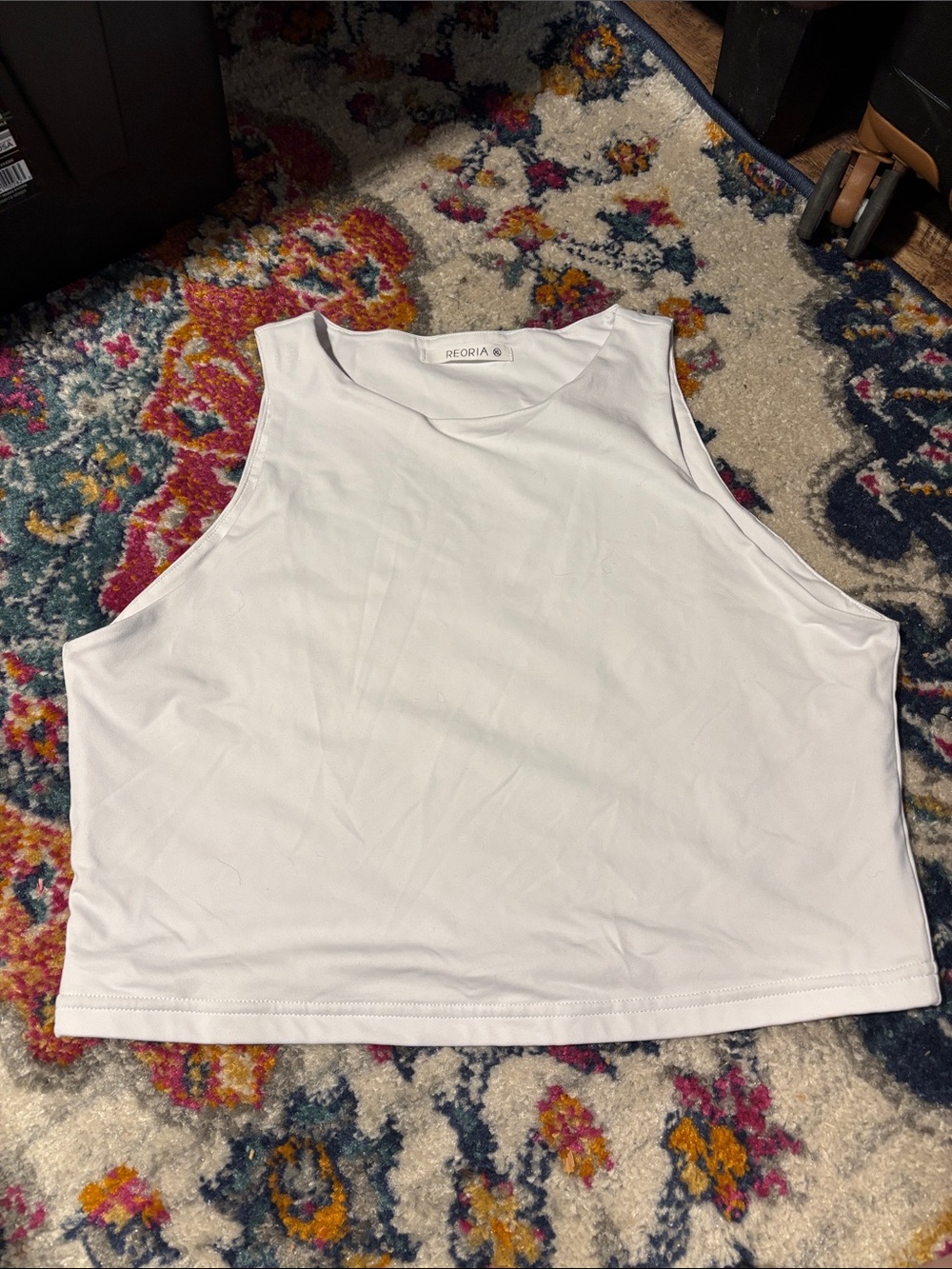 White Cropped Tank